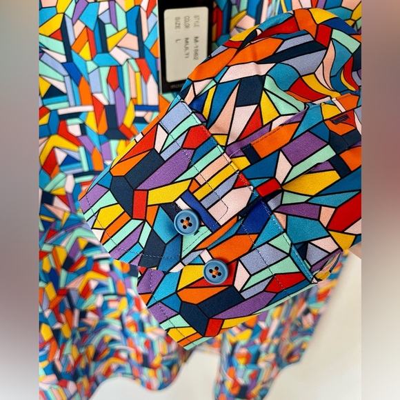 Mizumi Couture modern fit Colorful button down Shirt NWT - Picture 6 of 15